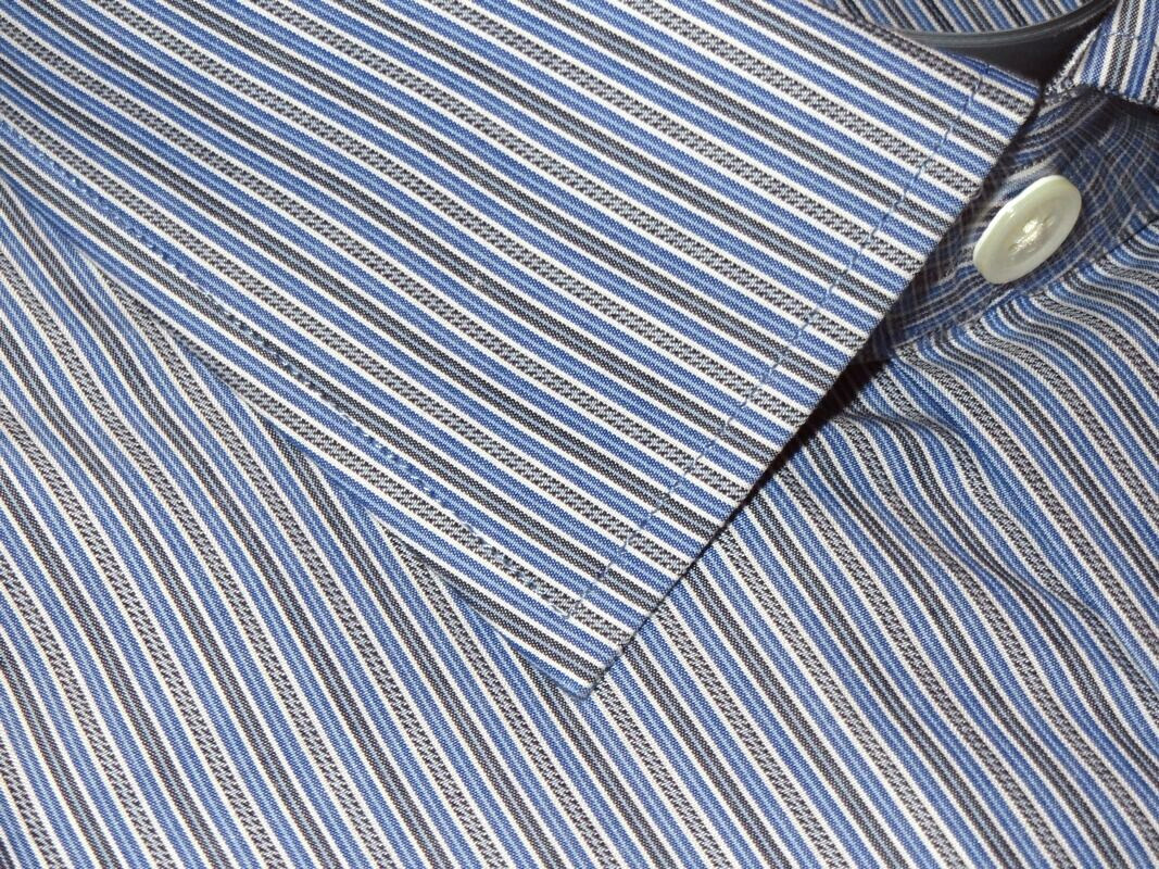 $245 NEW JOHN VARVATOS DRESS SHIRT 17 36/37 CLASSIC FIT FANCY STRIPE MENS