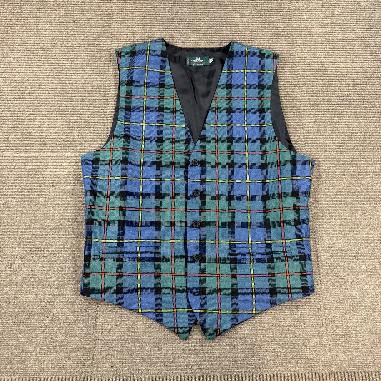 Highlander Collection by Lochcarron 100% new wool tartan vest Size 44