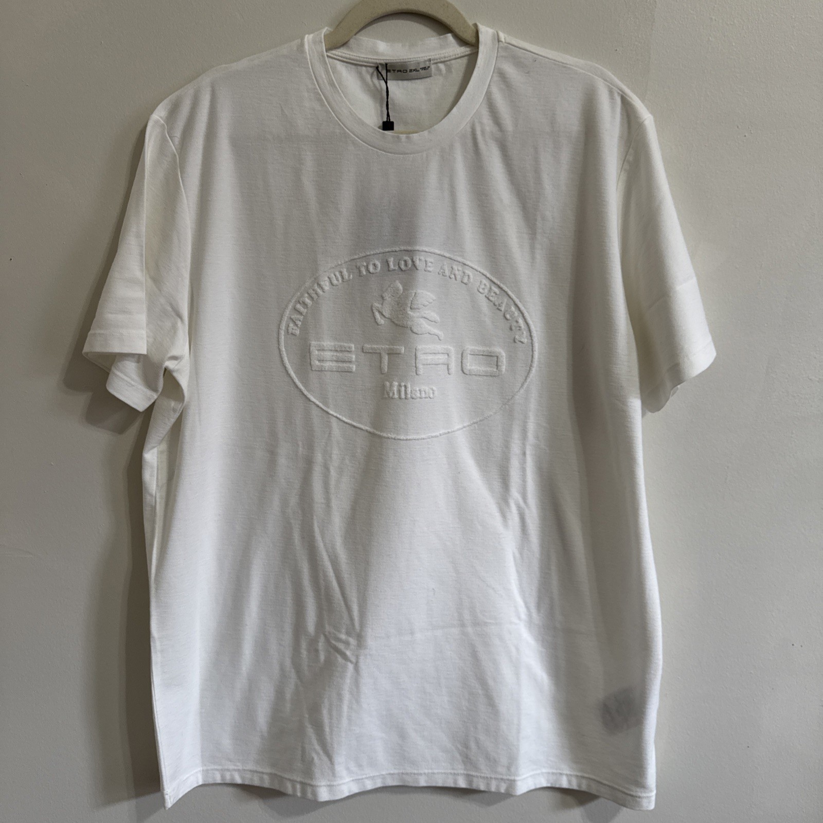 Etro Milano T Shirt NWT New White Tee XXL 23x30 Z6