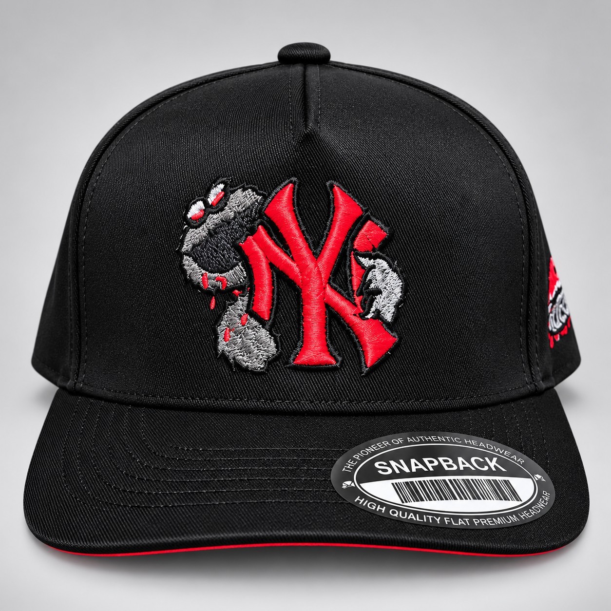 Custom 3D Puff Embroidered Snapback Hat Black – NY Cookie Logo, Adjustable.