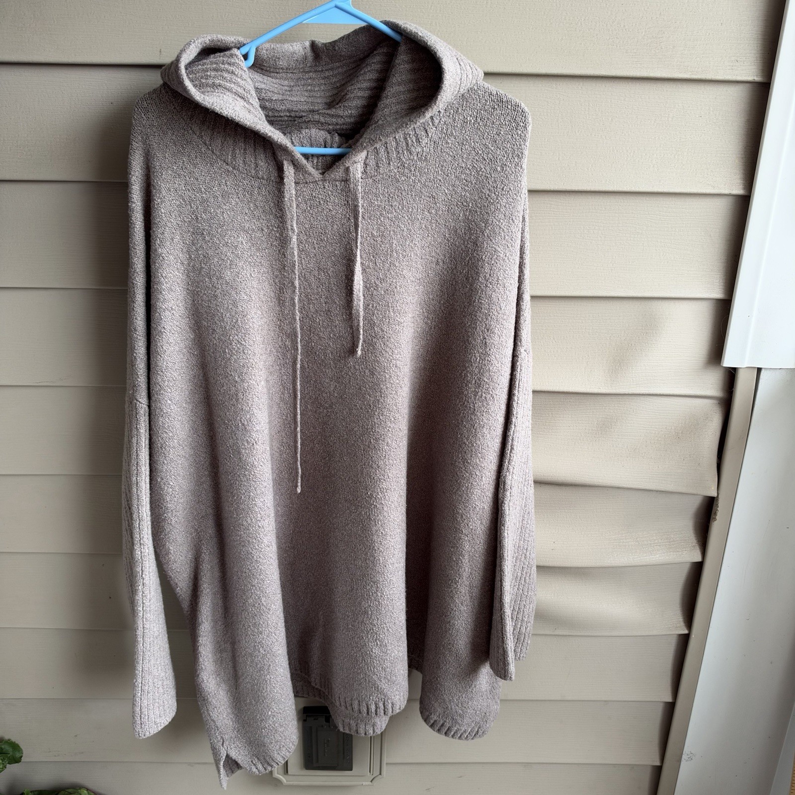 J. Jill Pure Jill Hoodie Sweater Womens 3X Brown Marl Knit Long Relaxed Cozy
