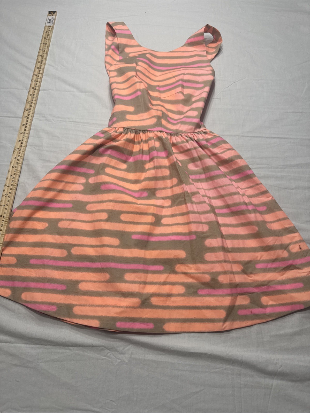 Vintage Kate Spade 2000 Saturday Pink and Orange Strappy Dress Size 8