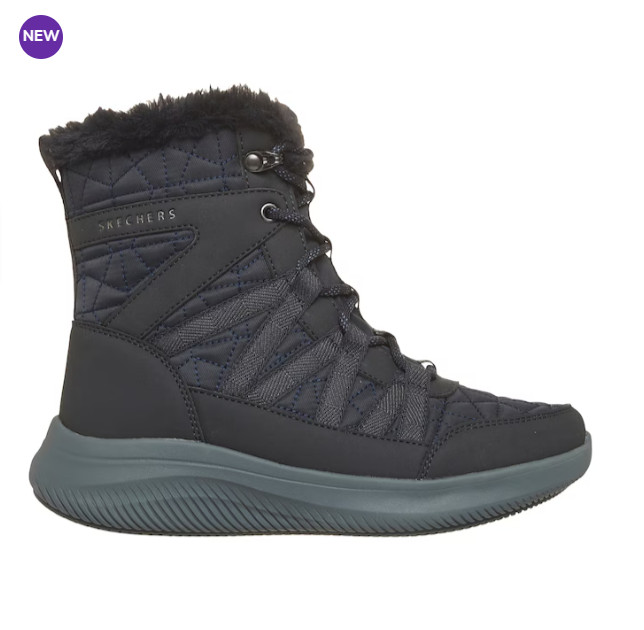 SALE Skechers Women\'s Ultra Flex 4.0 Slip-On Boot Dark Navy Medium Width AUTH