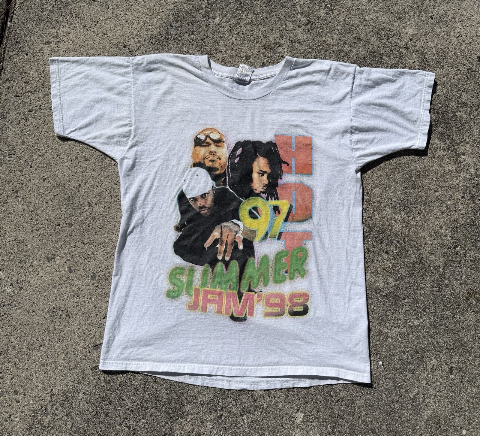 Vintage 1998 Hot 97 Summer Jam Rap Tee Shirt Mase Big Pun Busta Rhymes 90s