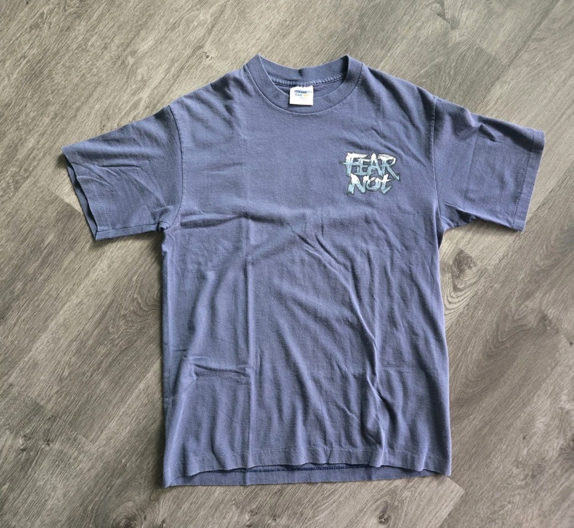 Vtg 90s Witness Wear Fear Not 2-Sided Christian Religious T-Shirt USA Medium