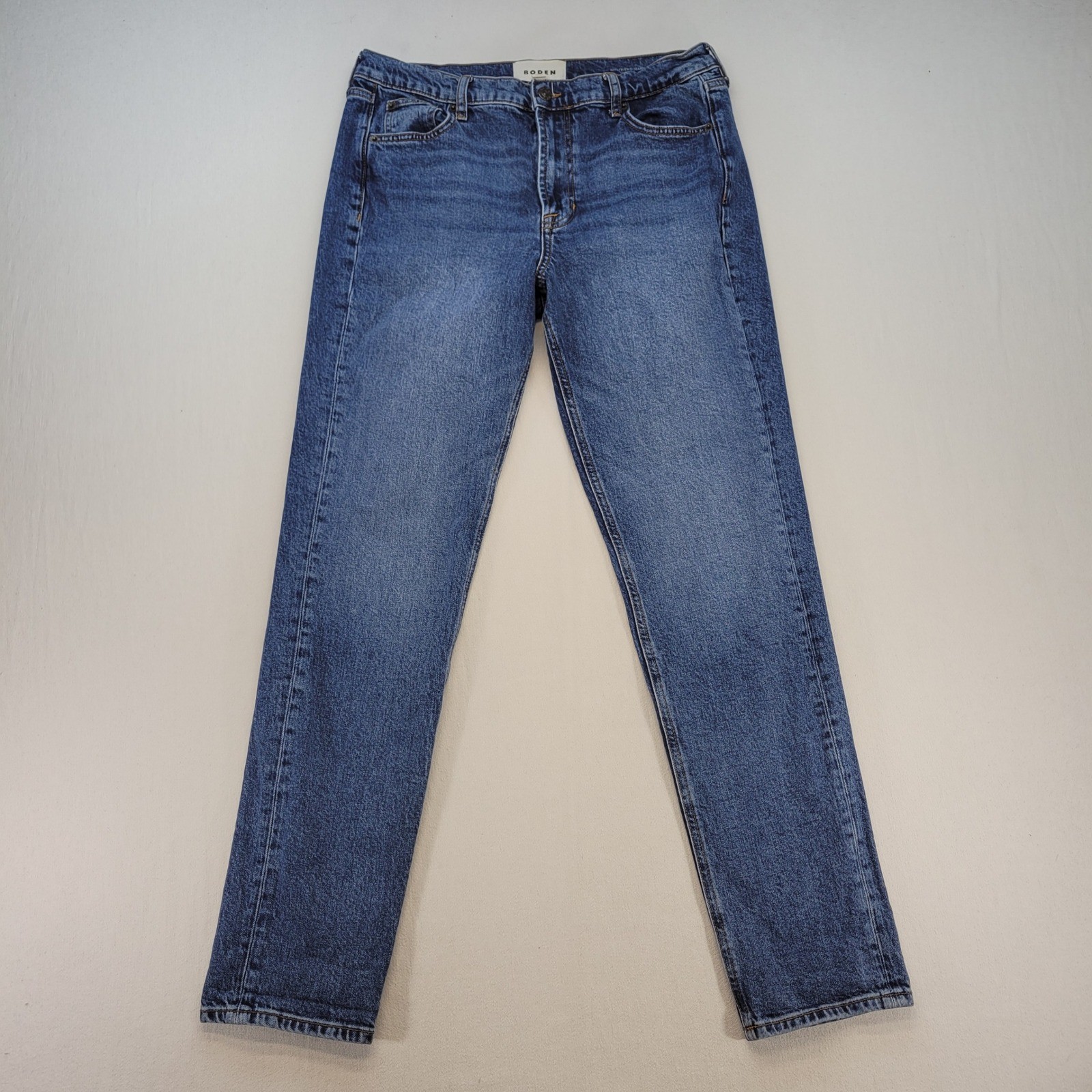 Boden Girlfriend Jeans Womens 30 Long Blue Straight Leg Medium Wash Denim