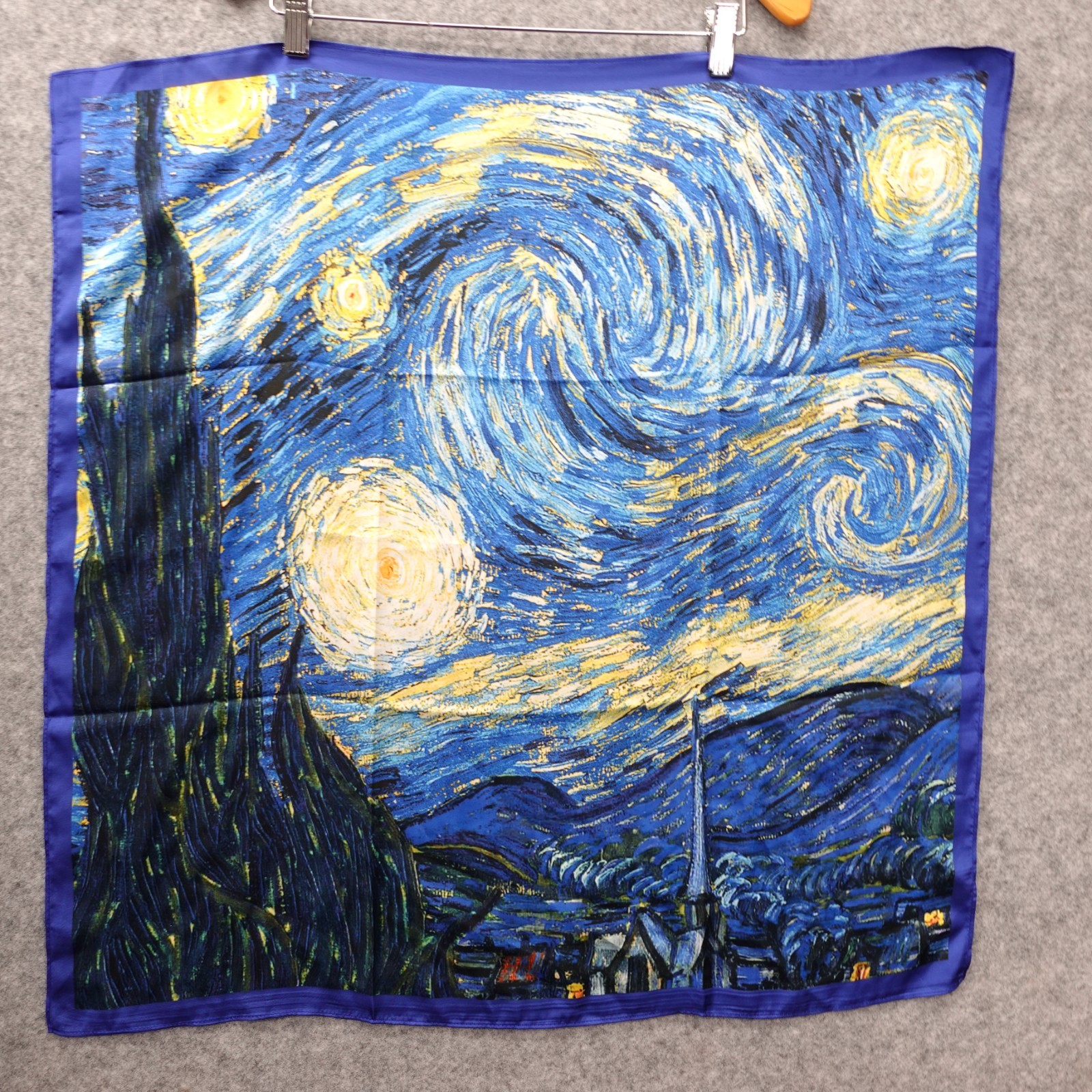 Van Gogh Starry Night Scarf Square Blue Painting Art Museum GALLERIA 27x28