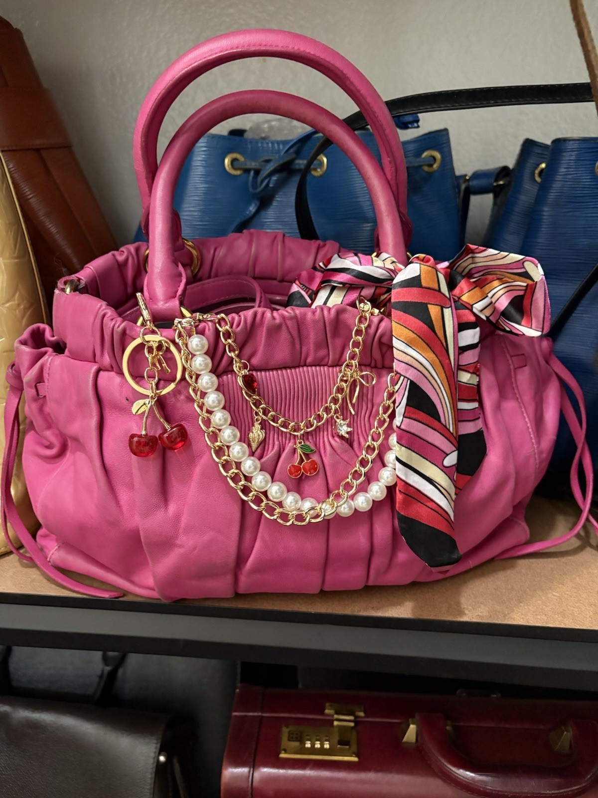 Miu Miu Pink Leather Bag with Strap