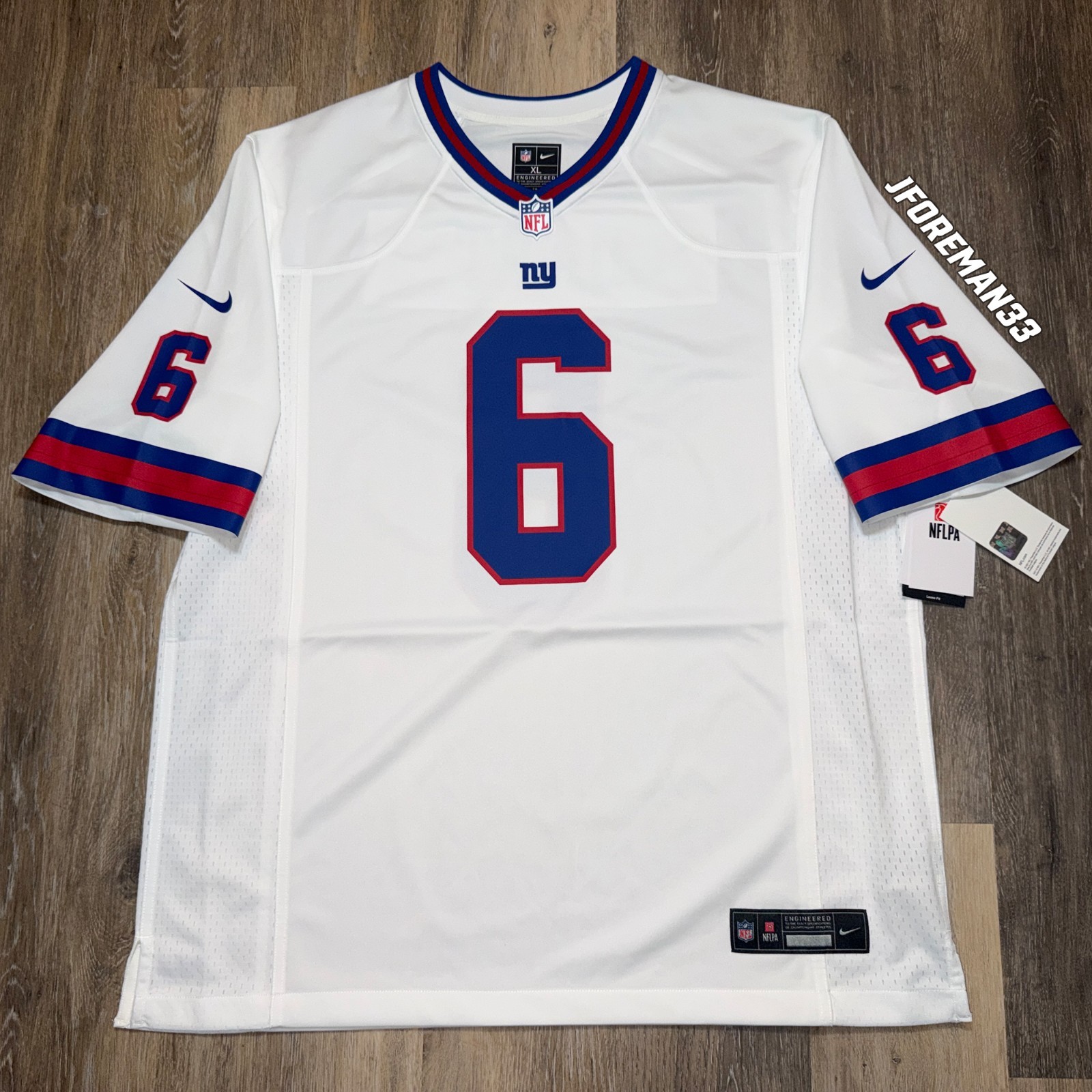 Nike Jaxson Dart New York Giants Game Jersey White Throwback Retro Alternate
