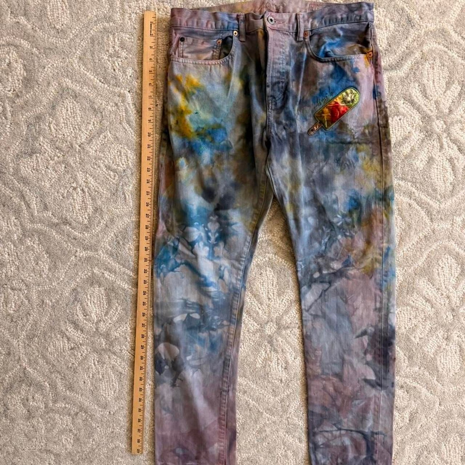 Custom GAP 1969 ice-dyed jeans