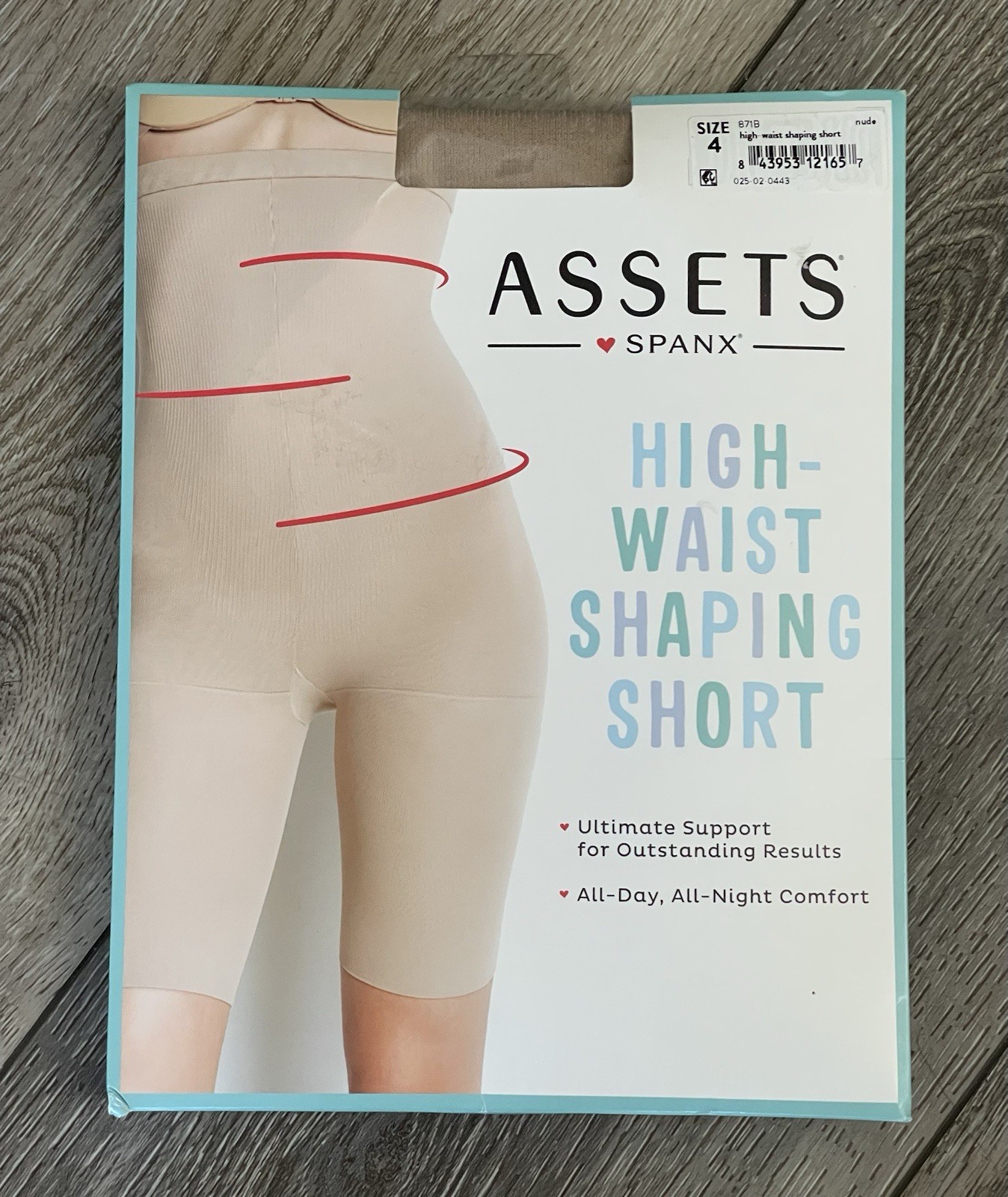 Assets By Spanx High Waist Shaping Short Shapewear Mid Thigh Control Nude Size 4