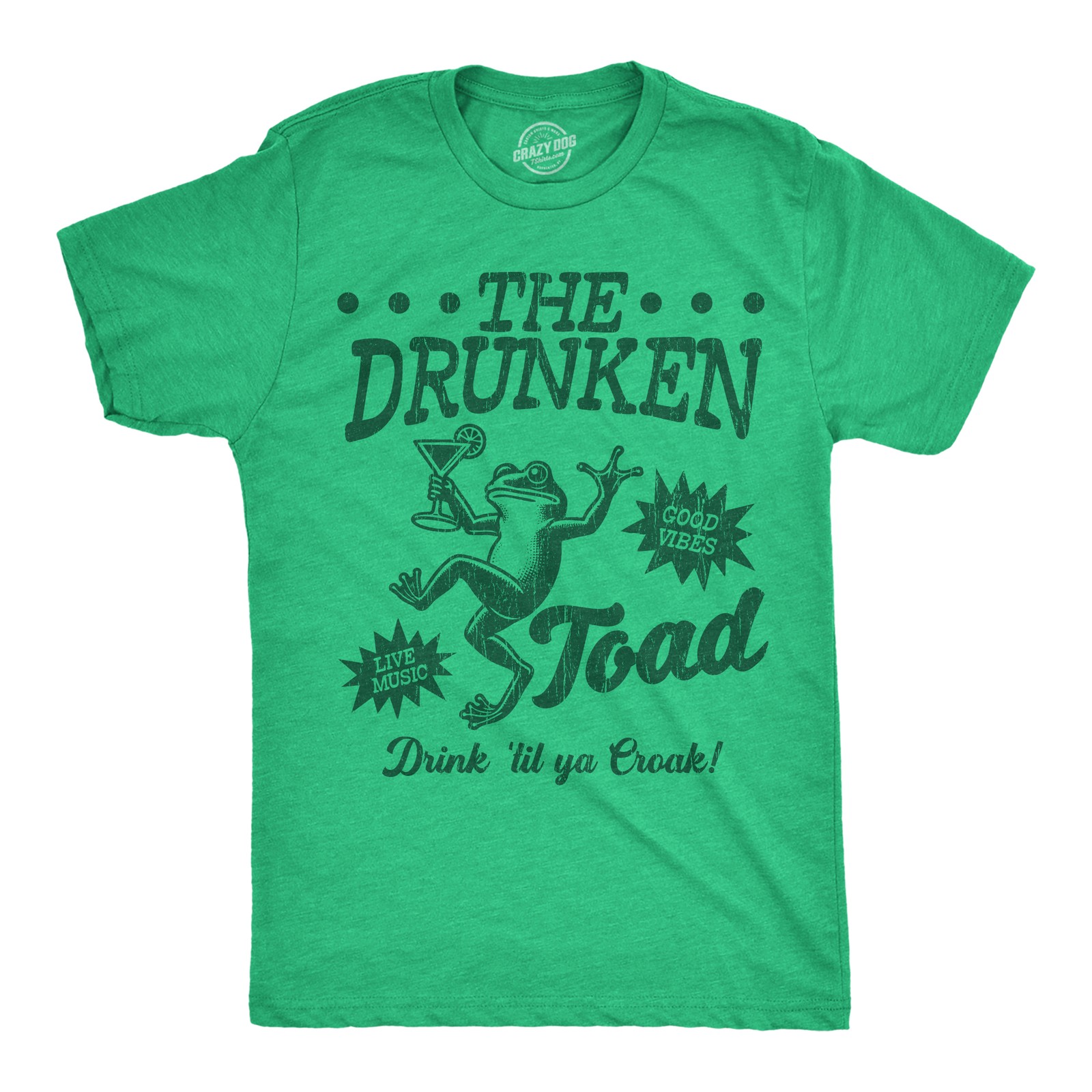 Mens Funny T Shirts The Drunken Toad Sarcastic Bar Graphic Novelty Tee for Men