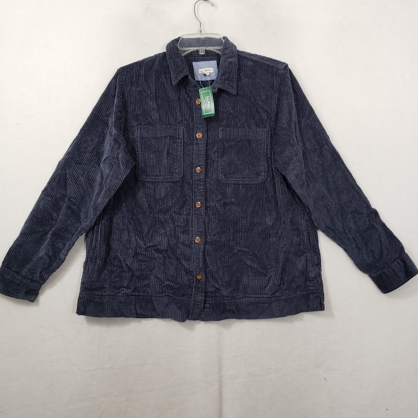 New NWT LL Bean Comfort Corduroy Relaxed Shirt Women\'s Medium Petite MP Shacket
