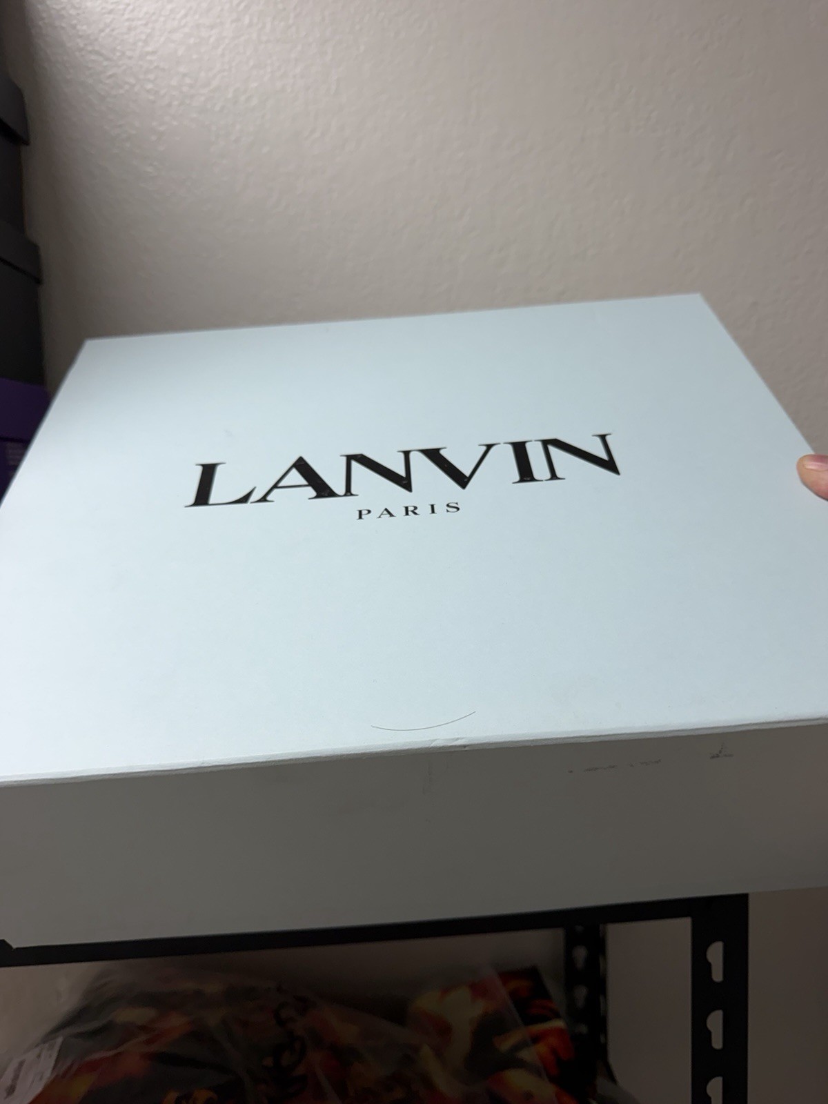 LANVIN Curb Men’s Low Top Lace-Up Sneakers Black/White US 9 New w/ Box