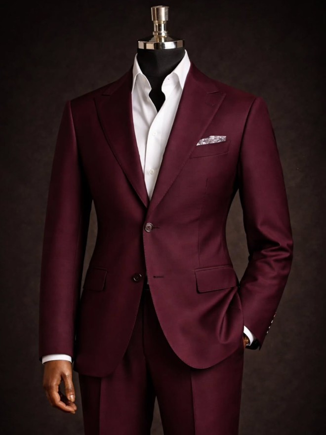 Peak Lapel Men\'s Suits Formal Workwear 2Pcs Coat Business Casual Slim Blazer