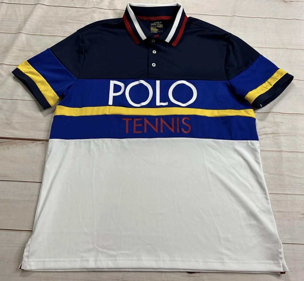 NWOT POLO RALPH LAUREN Mens Shirt Multicolor Tech Piqué Performance Tennis Polo