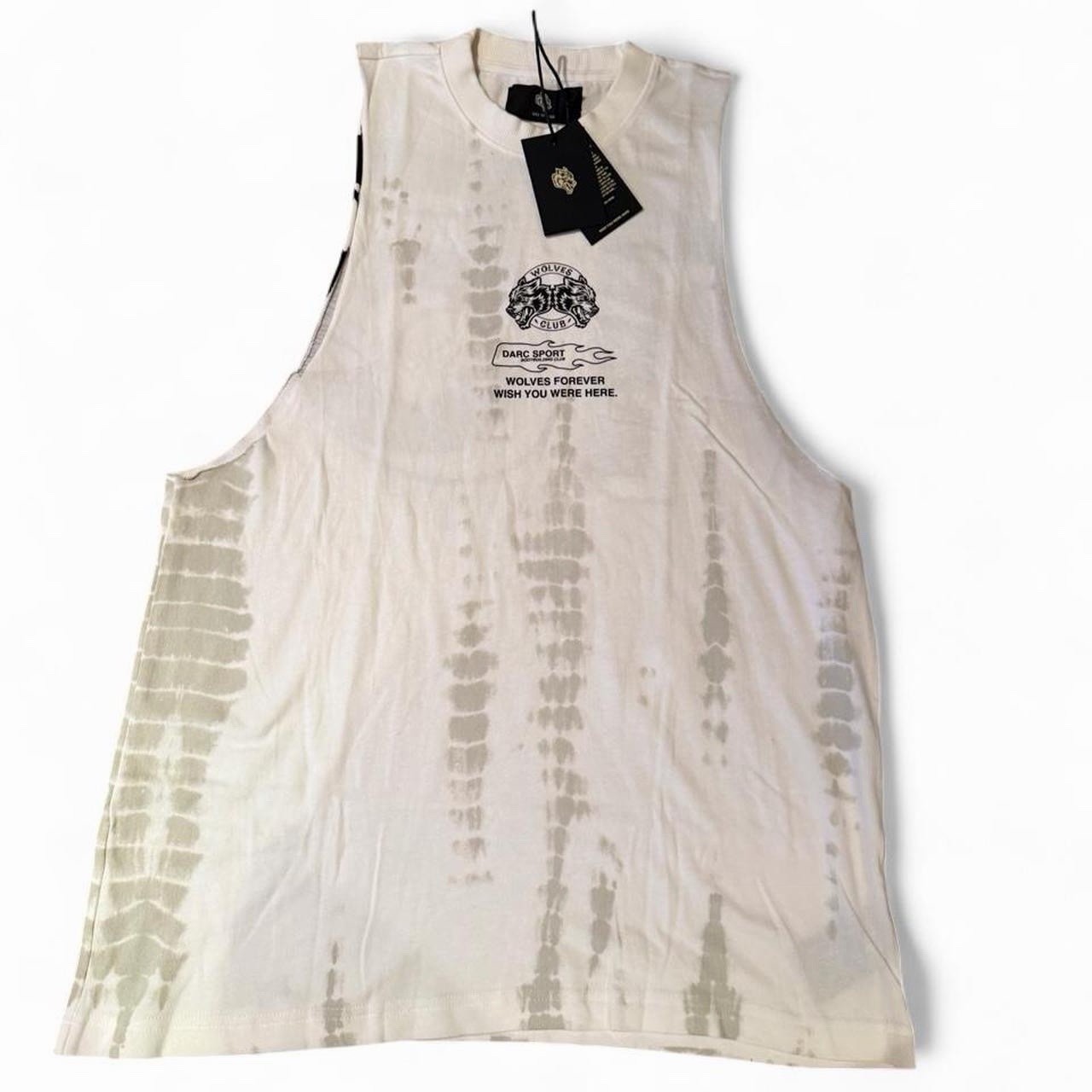 Darc Sport Wish You Were Here white Tommy muscle tee15 year anniversary, size L