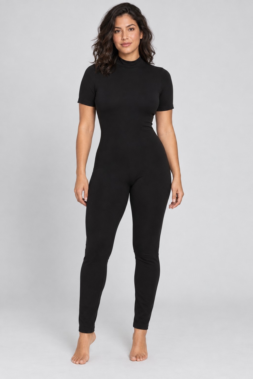 Naked Wardrobe NW T Jumpsuit Funnel Neck Catsuit Black Size L Women MSRP $96
