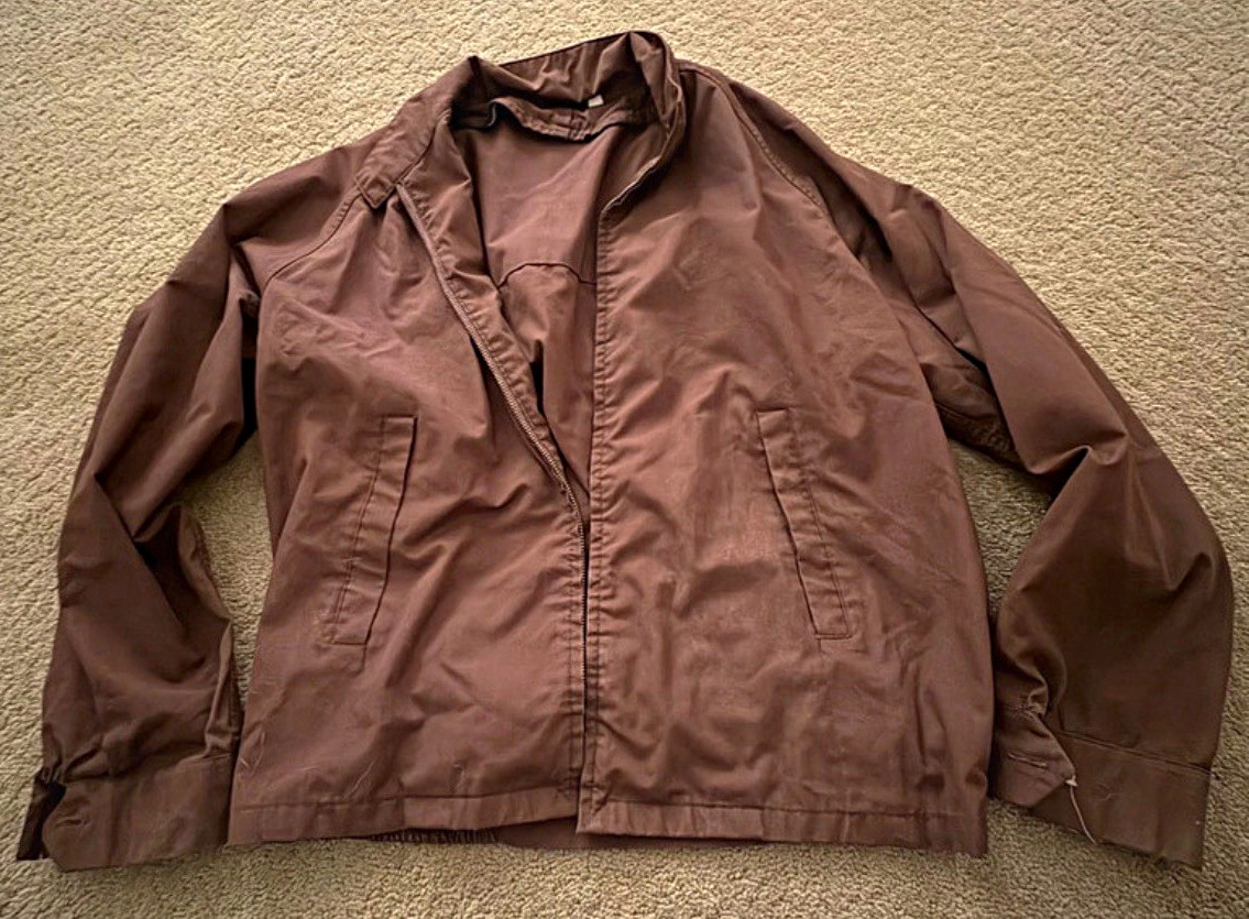 Vintage 1970s–1980s Men’s Brown Lightweight Zip-Up Jacket – Size 42