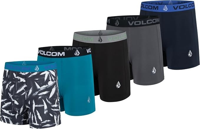 Volcom Mens Boxer Briefs 5 Pack Performance Boxer Briefs Underwear, Brushstroke