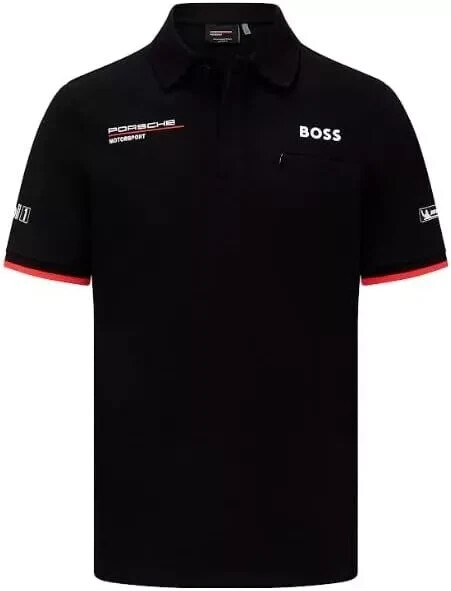 AUTHENTIC PORSCHE MOTORSPORT MEN\'S TEAM Black POLO  NEW *DDP NO US CUSTOMS FEE