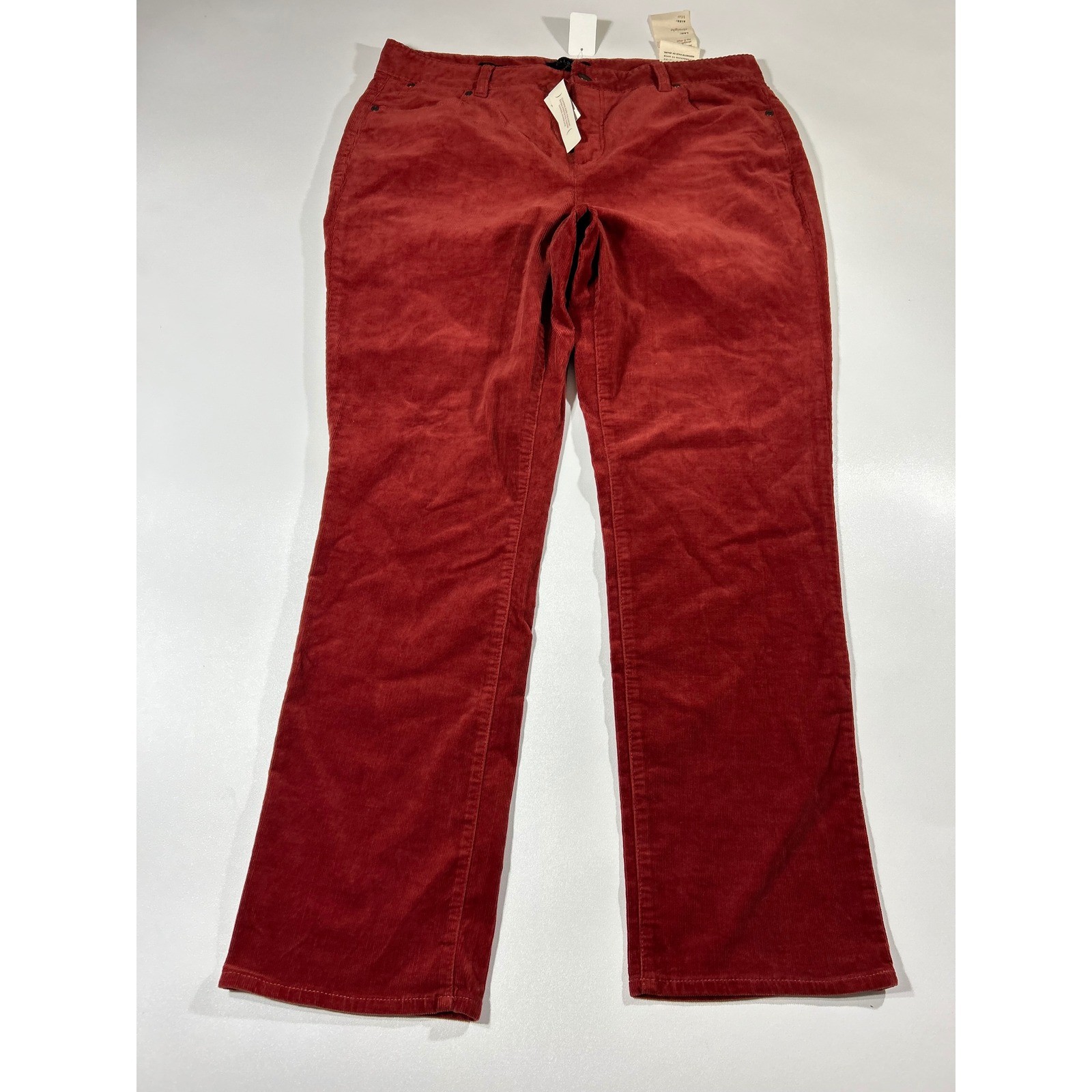 Talbots Heritage Corduroy Pants Womens 16P Red Straight Slimming New 04/13