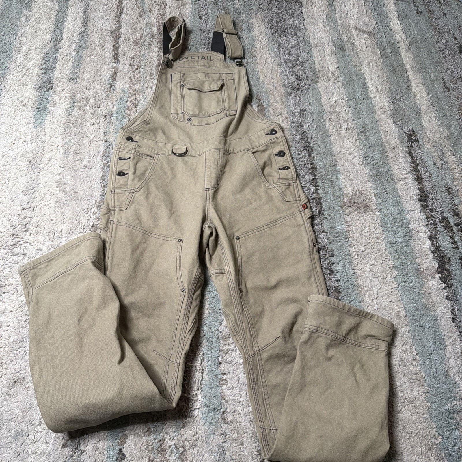 Dovetail Workwear Freshley Overalls Women’s 8/32 Tan Canvas Double Knee