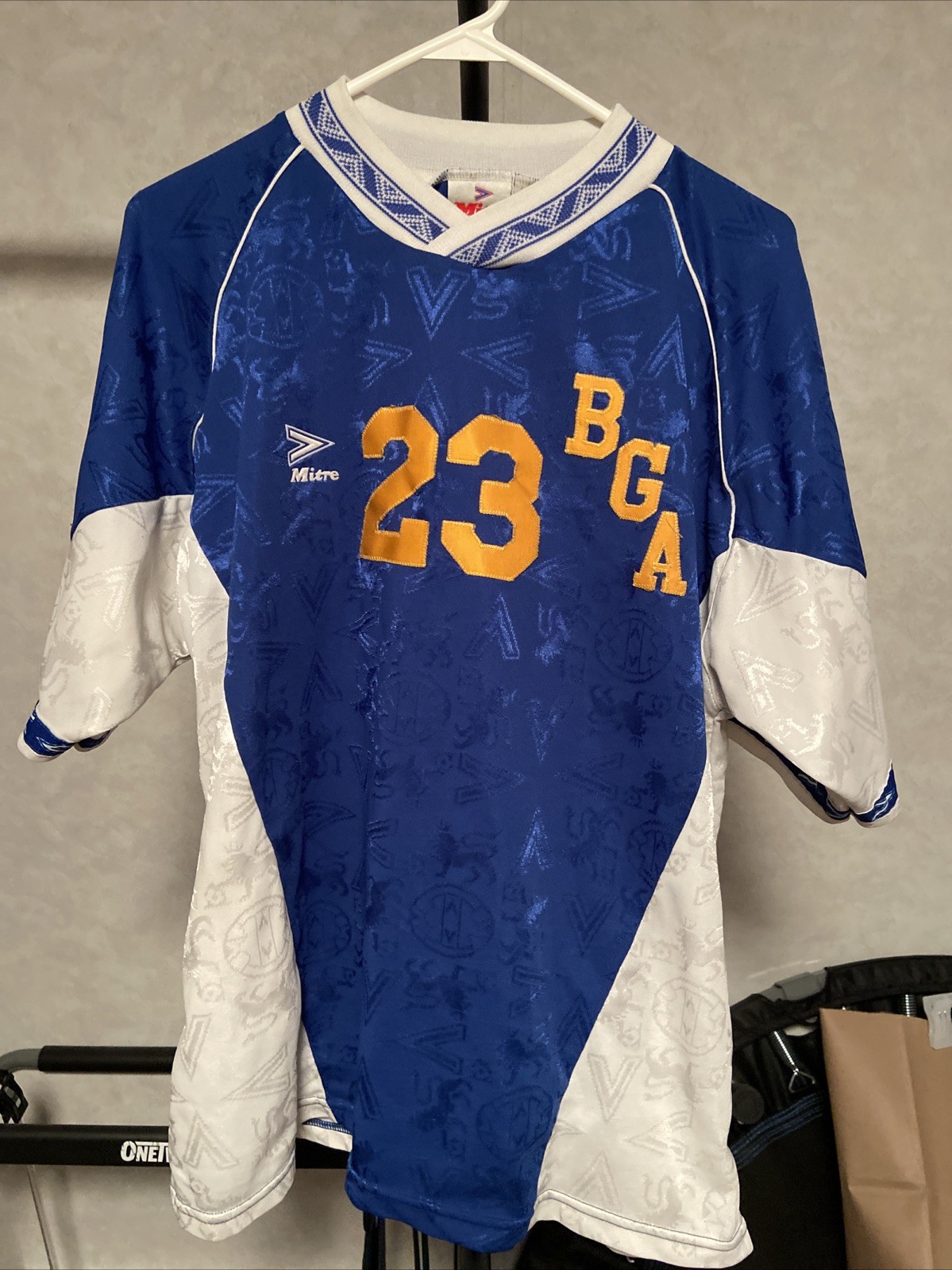 Vintage Mitre #23 Soccer Jersey Embroidered Large L BGA Footbol Football