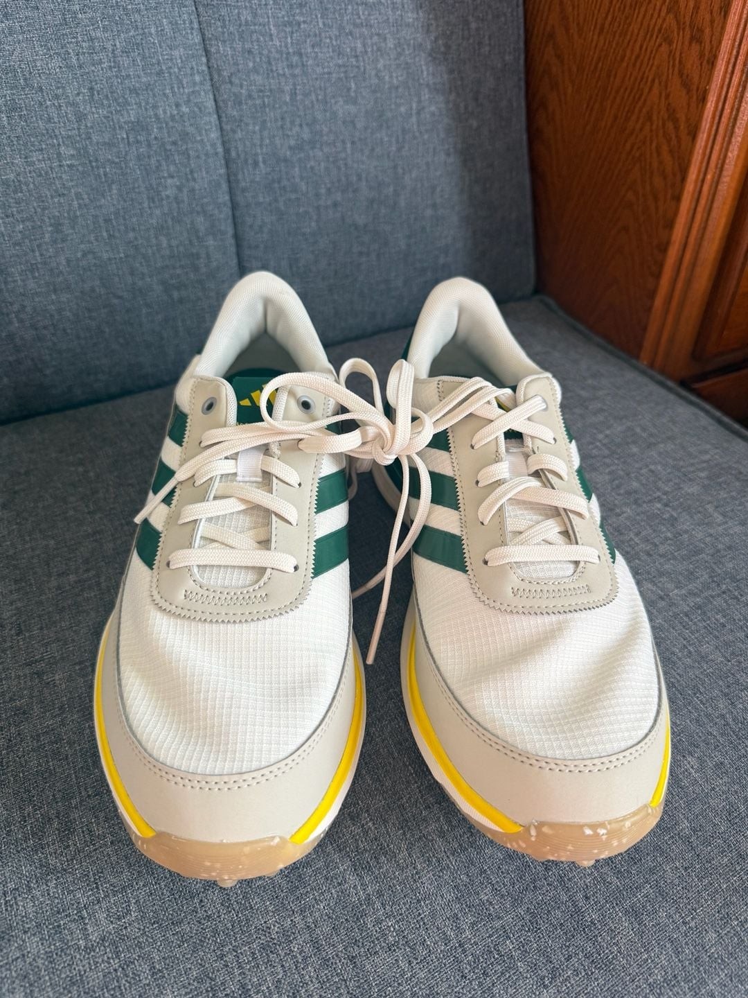 Adidas S2G 24 Spikeless Golf Shoes Off White Collegiate Green
