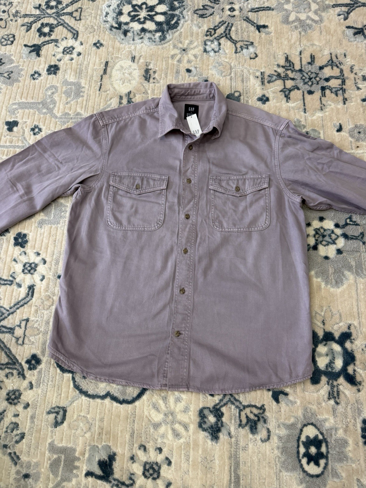 Gap Denim Shirt Purple Lilac Long Sleeve Mens Size Large Cotton New $70