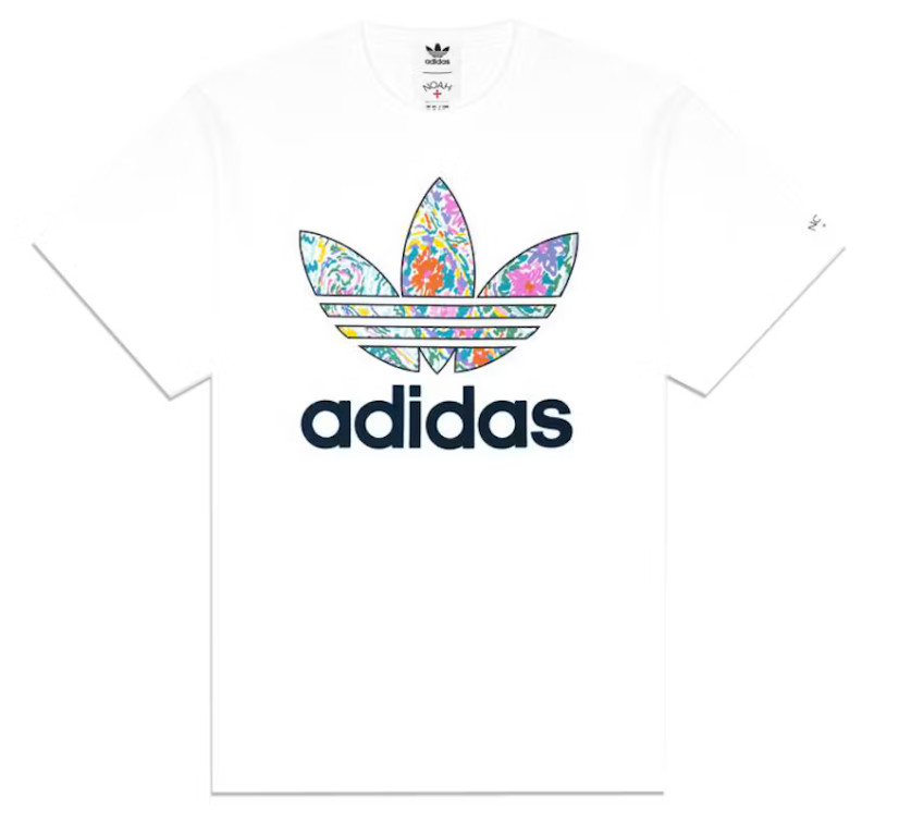 SIZE M - NEW Noah x Adidas Consortium Floral Paisley Logo Tee GS1389 WHITE