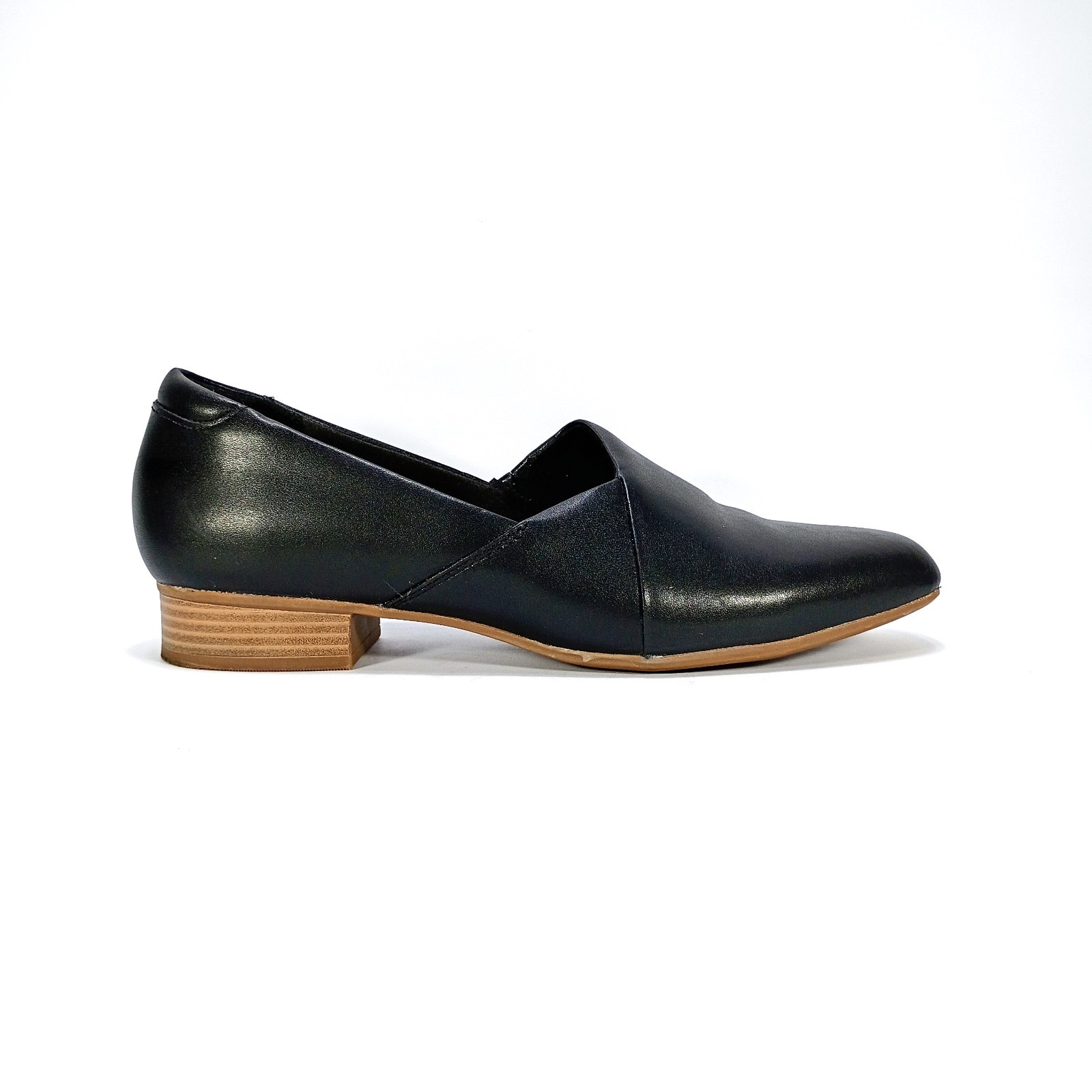 Clarks Collection Juliet Palm Womens 11 Black Leather Low Heel Slip On Shoes