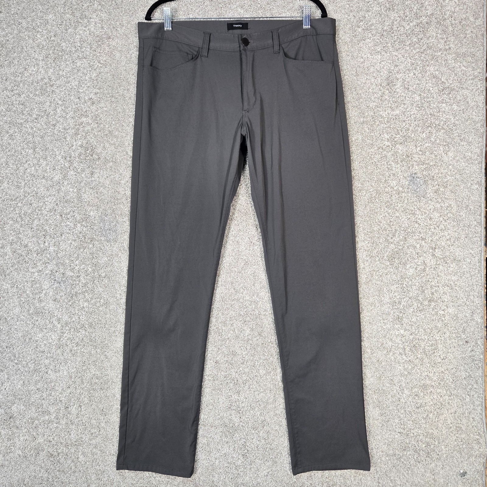 Theory Pants Men 36 Gray Raffi Neoteric Slim Stretch 5 Pocket Chino 36x31