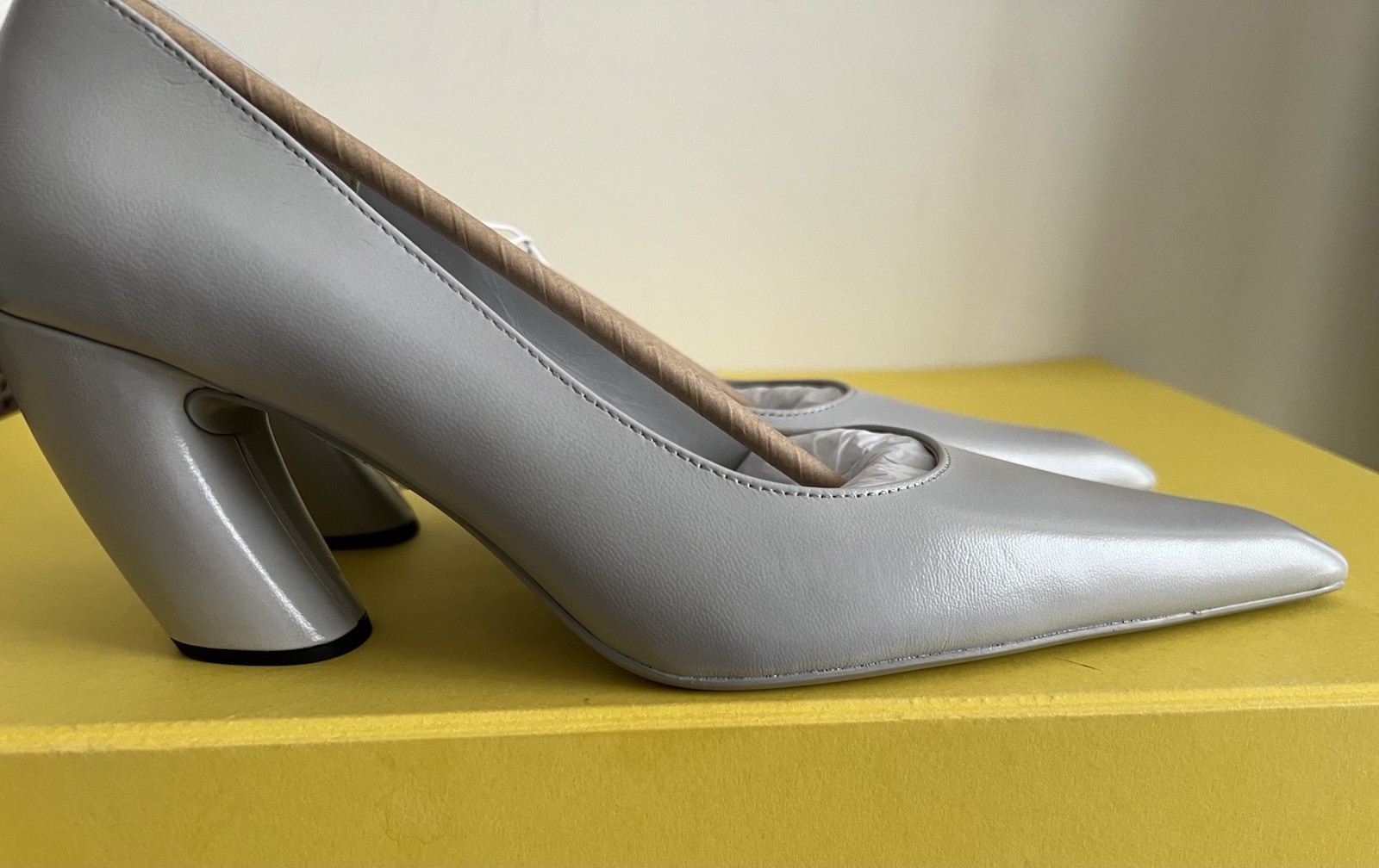 H&M Studio Collection, Sold Out, Gray Leather Pump Shoes, Size EU 38