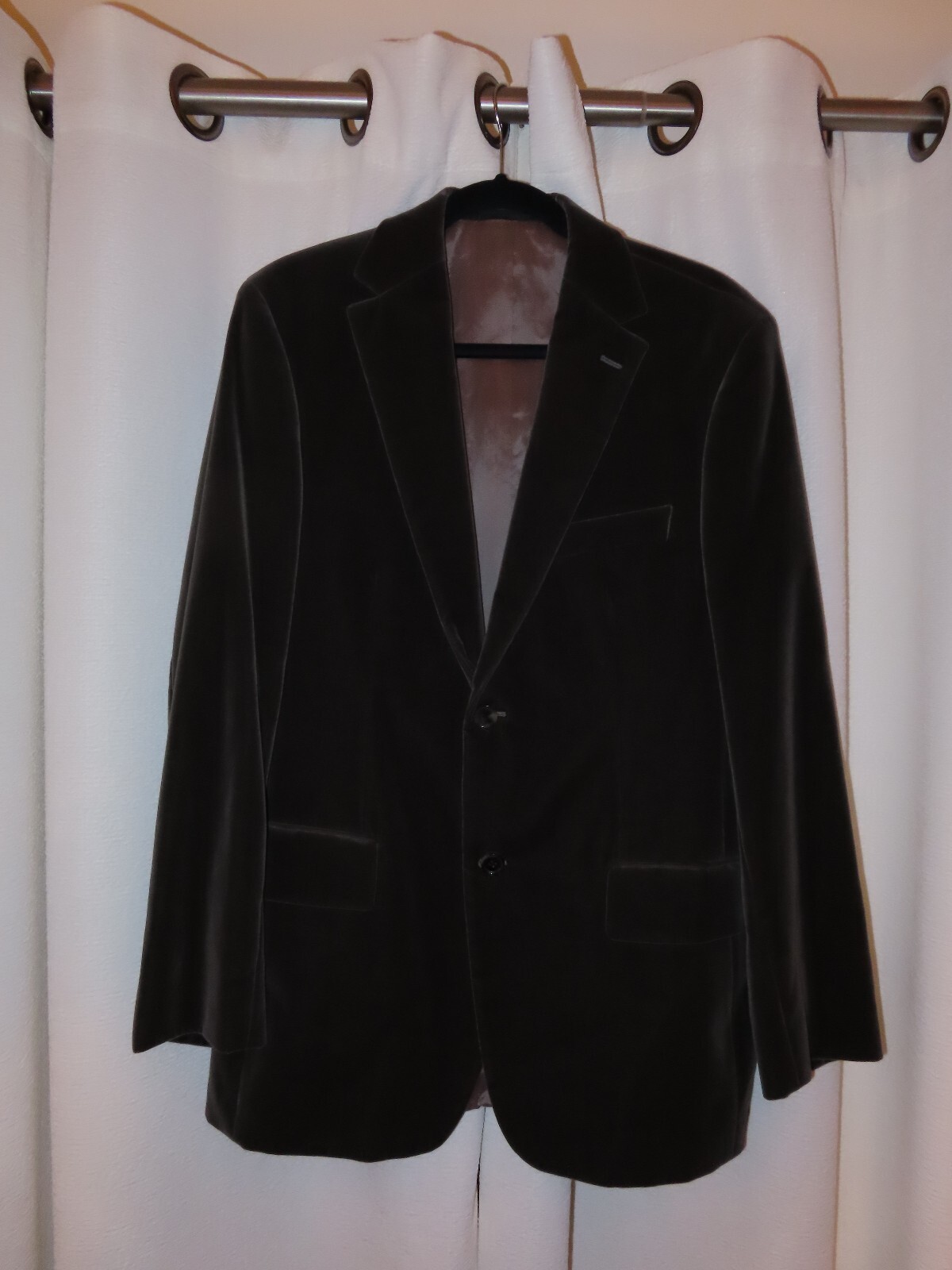 BOSS by Hugo Boss Men\'s Dark Green Suede Suit Jacket