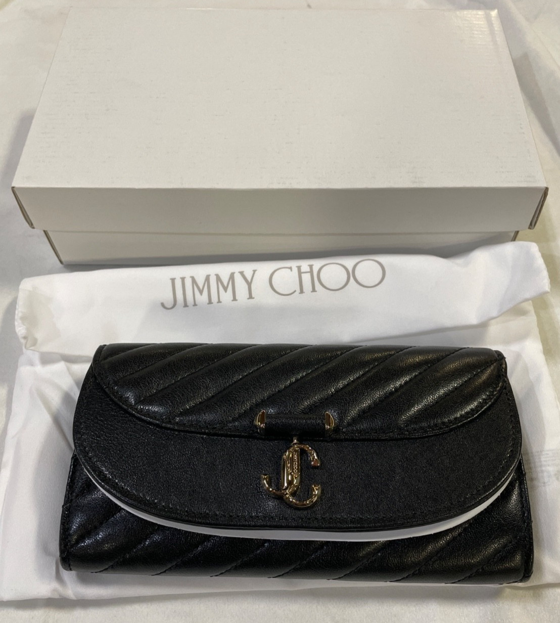 Jimmy Choo Women\'s Black Curve Chain Wallet