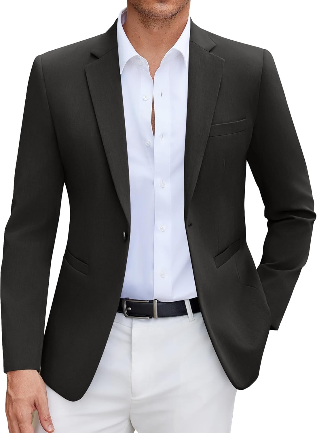 Mens Casual Blazer Slim Fit Suit Jacket Lightweight One Button Sport Coats