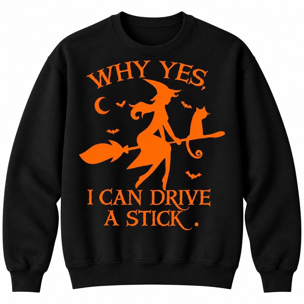 Yes I Can Drive A Stick Shirt Funny Witch Halloween Spooky Broom Graphic T-Shirt