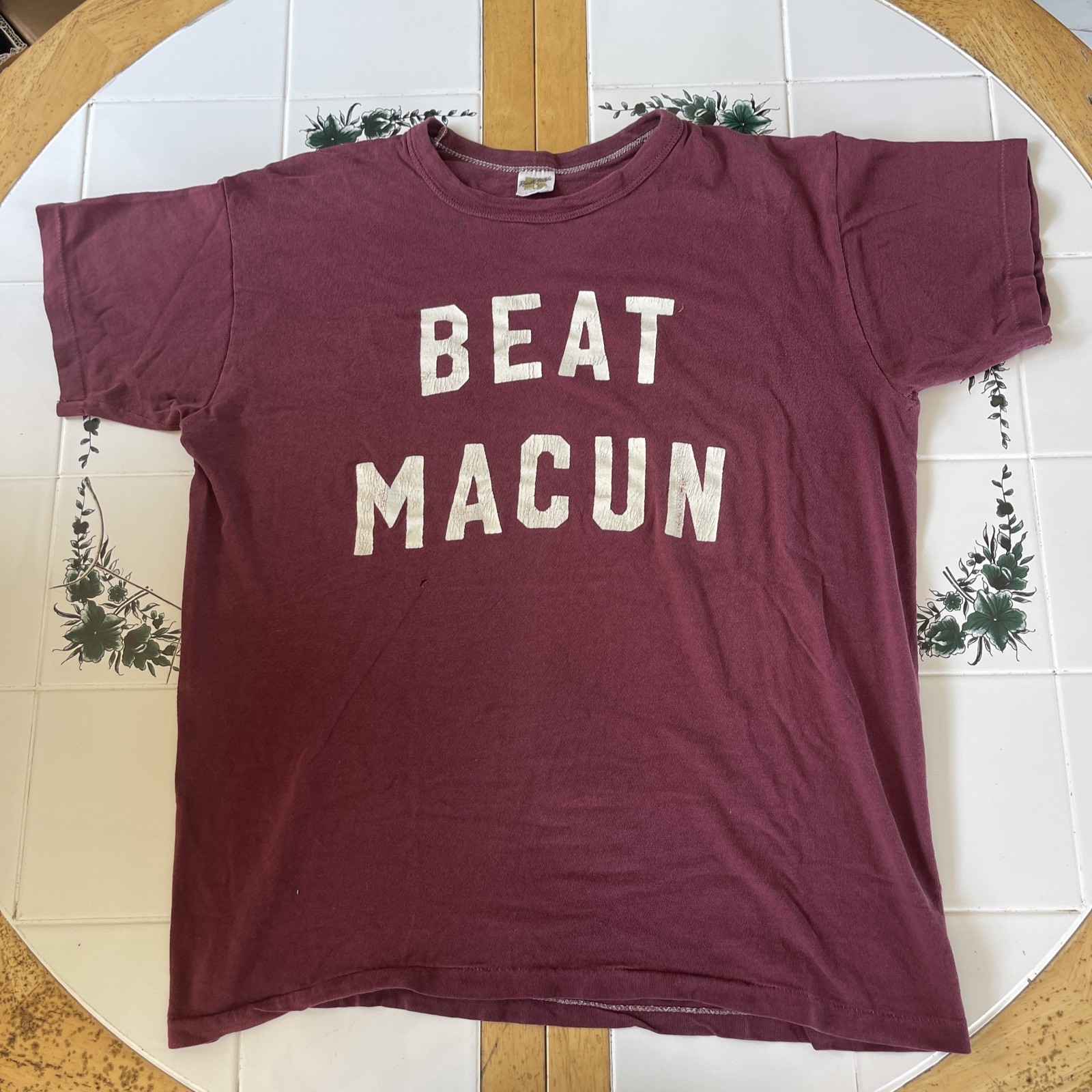 Vintage Russell Athletic T Shirt M Hampden Sydney College “BEAT MACUN” 80s Rare