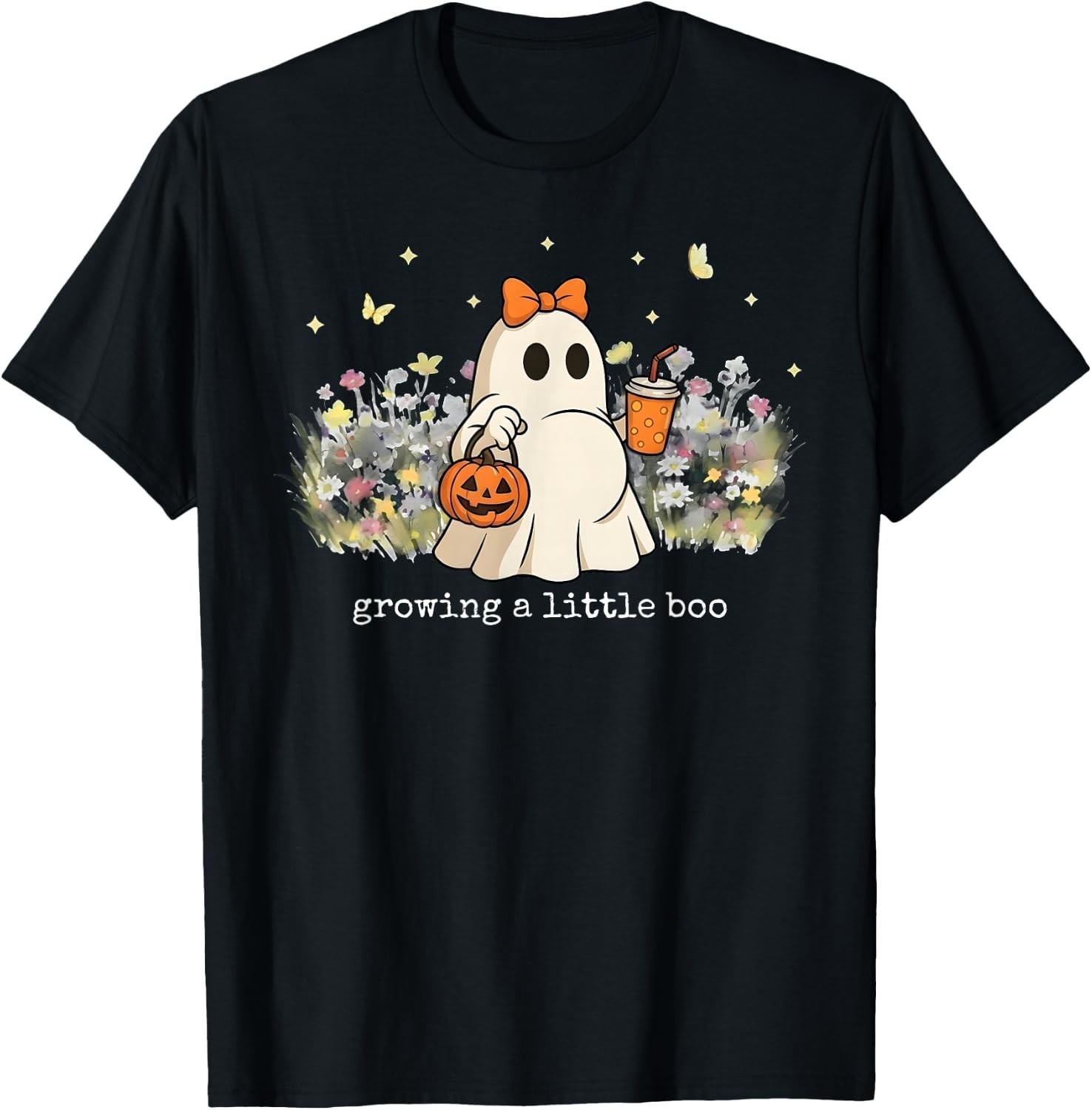 Growing A Little Boo Ghost Pregnancy Maternity Halloween T-Shirt unisex T-Shirt