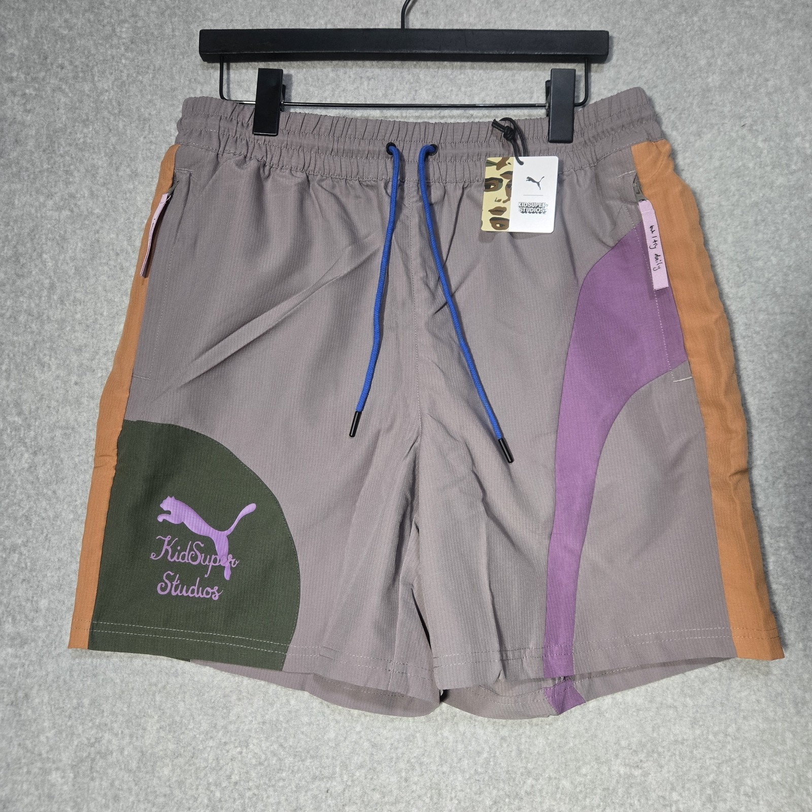 Puma X KS Woven Shorts Storm Front Kids Super Studios NWT Large