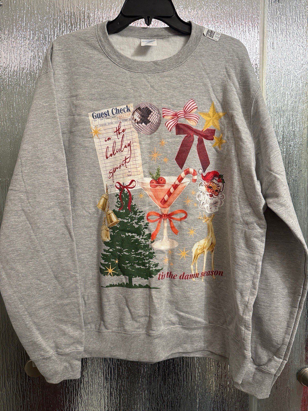 Tis The Damn Season Sweatshirt 24” P2P 28” Length Ladies Large Orig $24