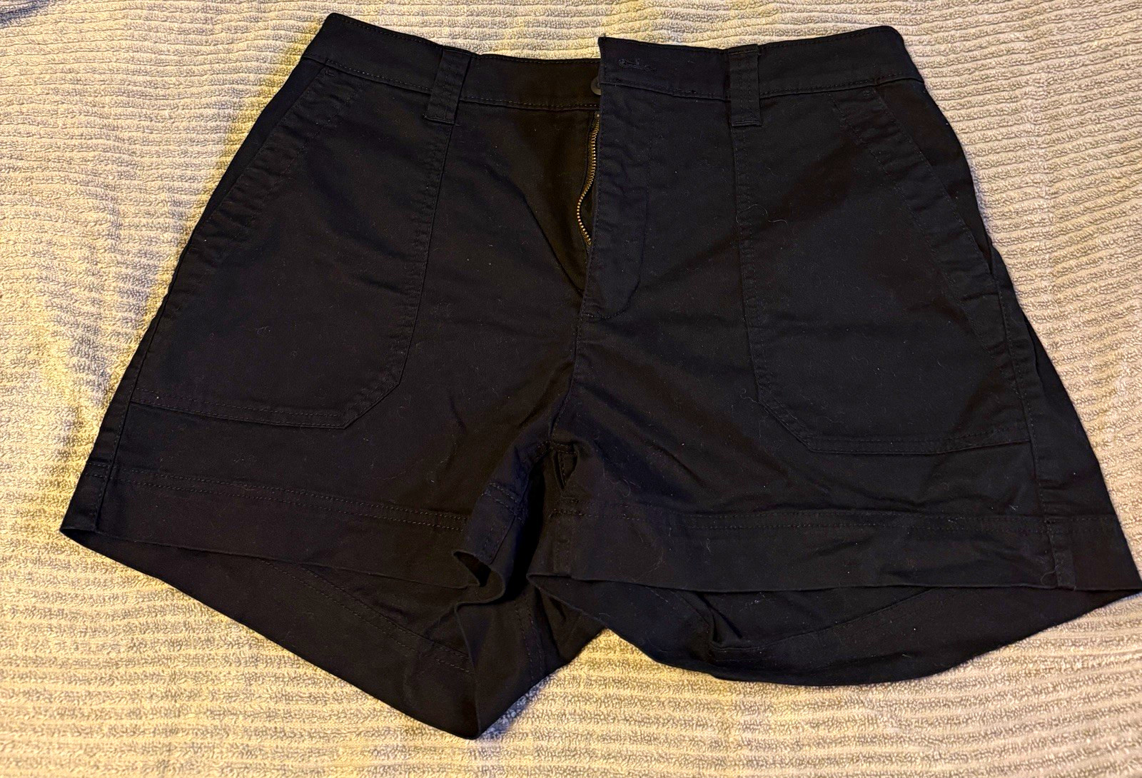 Old Navy . Lot of 2. Women\'s Chino Shorts Flat Front Solid Black Pockets Size L