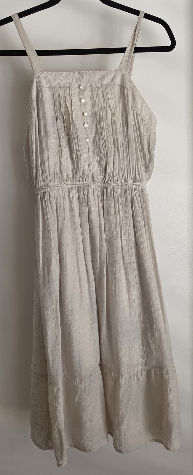 Naif Womens Midi Dress Size S Beige Sleeveless Casual Boho Sundress Gown