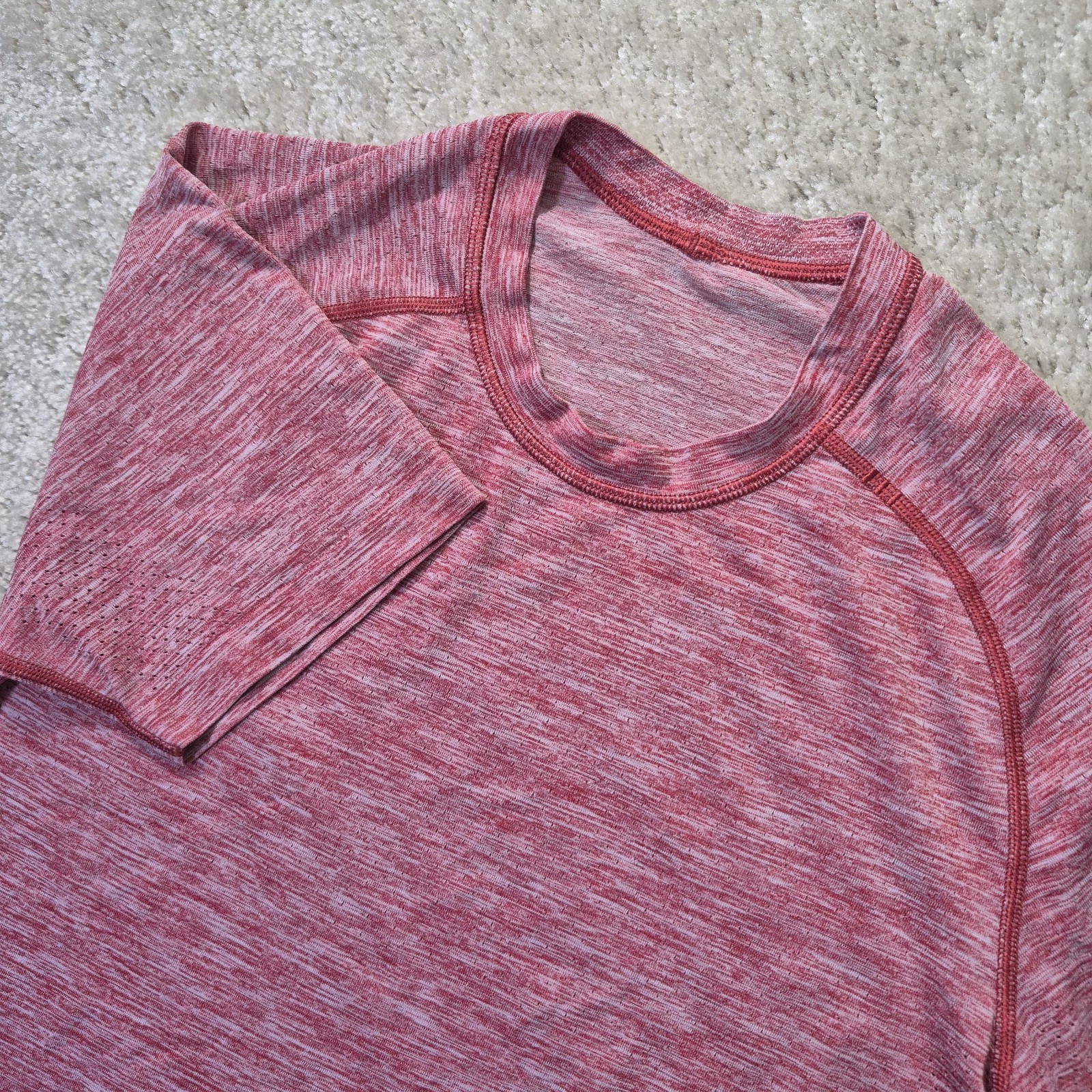 Lululemon Metal Vent Tech T Shirt Heather Pink Performance Running Activewear