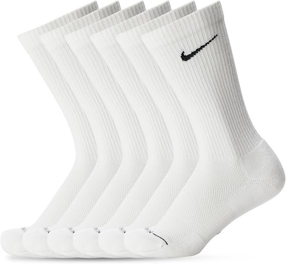 Nike Unisex Adult Everyday Cushioned Training Crew Socks (6-Pack) Medium