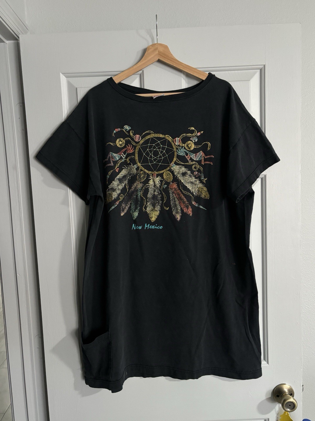 Vintage Dreamcatcher Graphic Tee Fruit Of The Loom Unisex Black OSFA T-Shirt
