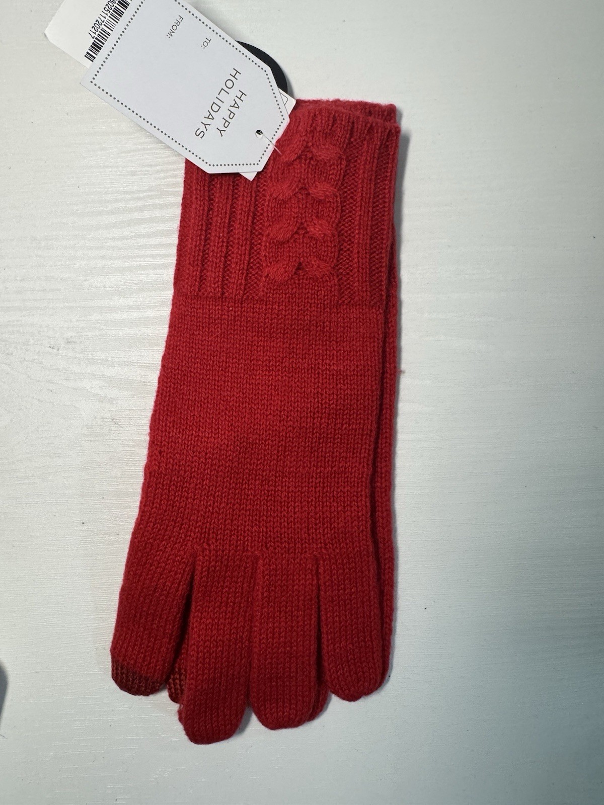 NWT CHARTER CLUB Luxury 100% Cashmere GLOVES Touch Screen RED One Size MSRP $79