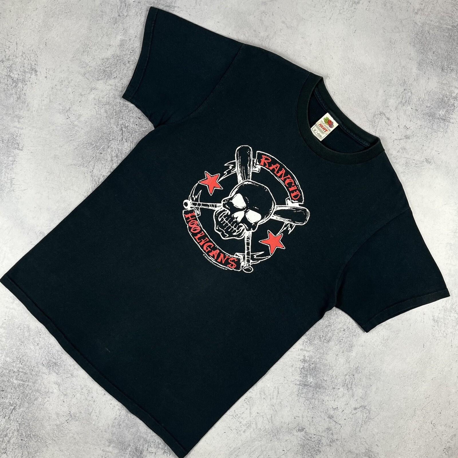 Vintage Rancid “Hooligans” Punk Rock Band T Shirt 2002 Navy Blue Size Medium 00s