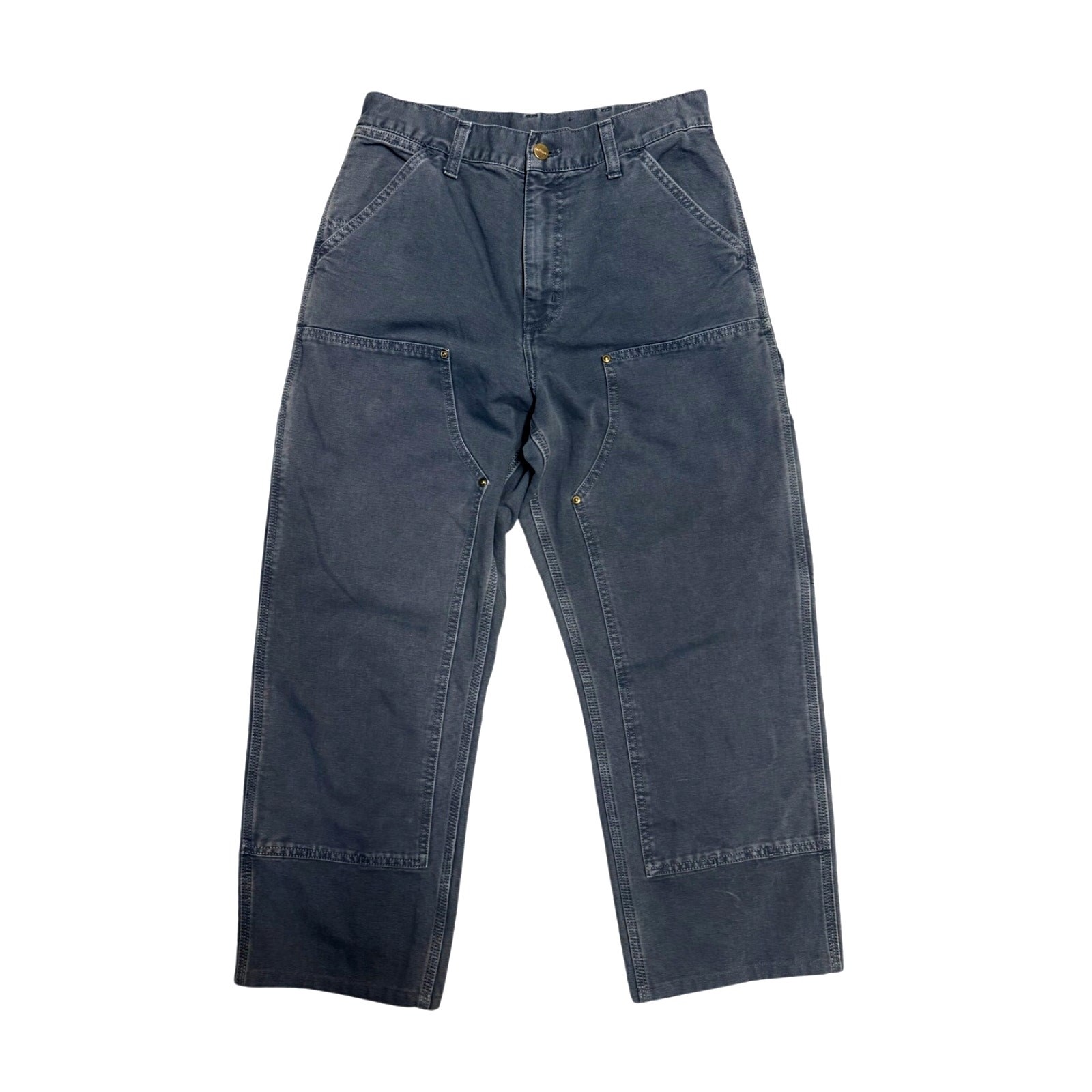Vintage Carhartt Double Knee Washed Faded Blue Denim Pants